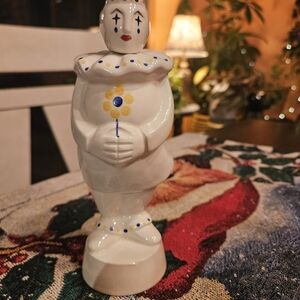 Vintage Pierrot Clown Ceramic Decanter Made in Japan
